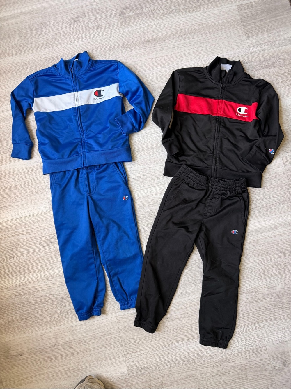 Champion Kids' Track Sets in Blue, Black, White & Red